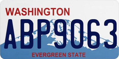WA license plate ABP9063