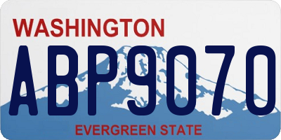 WA license plate ABP9070
