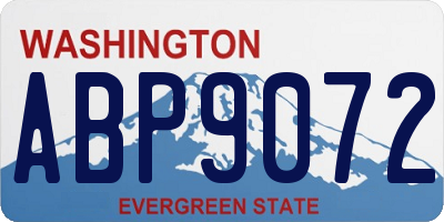 WA license plate ABP9072