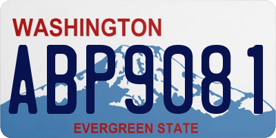 WA license plate ABP9081