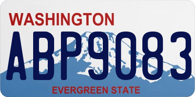 WA license plate ABP9083
