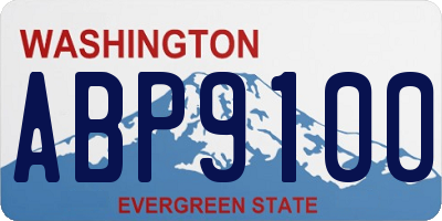 WA license plate ABP9100