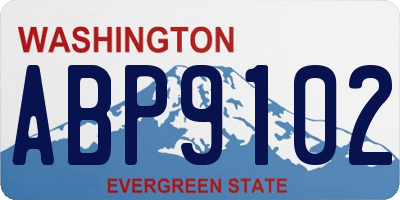 WA license plate ABP9102