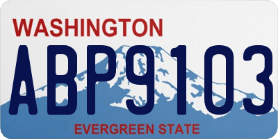 WA license plate ABP9103
