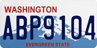 WA license plate ABP9104