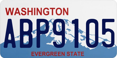 WA license plate ABP9105