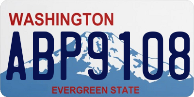 WA license plate ABP9108