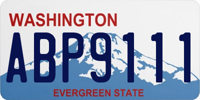 WA license plate ABP9111
