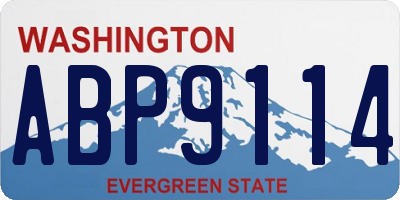 WA license plate ABP9114