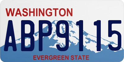 WA license plate ABP9115