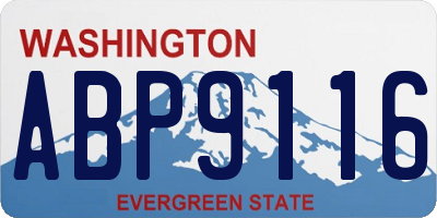 WA license plate ABP9116