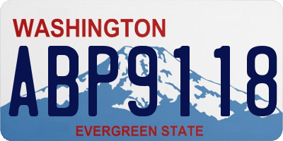 WA license plate ABP9118