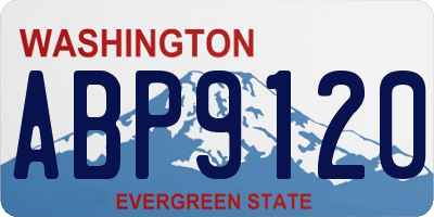WA license plate ABP9120