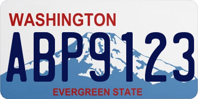 WA license plate ABP9123