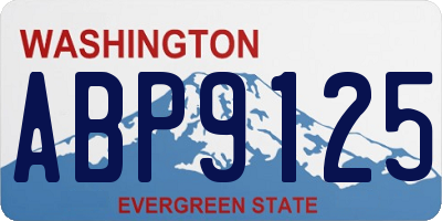WA license plate ABP9125