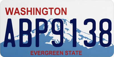 WA license plate ABP9138