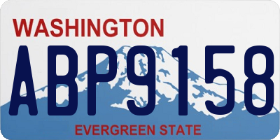 WA license plate ABP9158