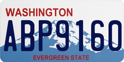 WA license plate ABP9160