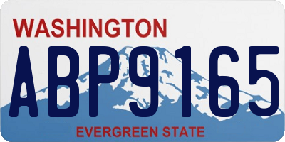 WA license plate ABP9165