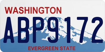 WA license plate ABP9172