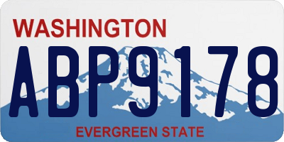 WA license plate ABP9178