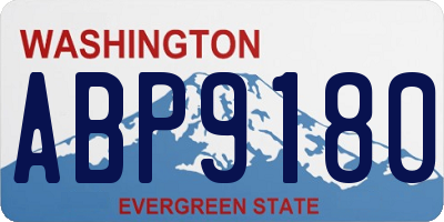 WA license plate ABP9180