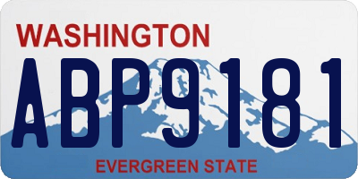 WA license plate ABP9181