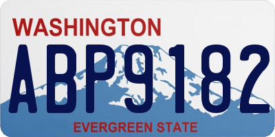 WA license plate ABP9182