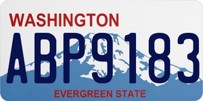 WA license plate ABP9183