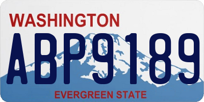 WA license plate ABP9189