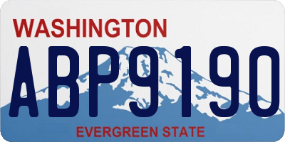 WA license plate ABP9190