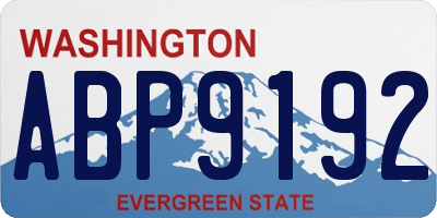 WA license plate ABP9192