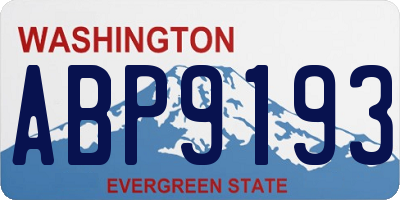 WA license plate ABP9193