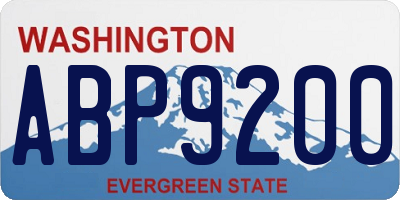 WA license plate ABP9200