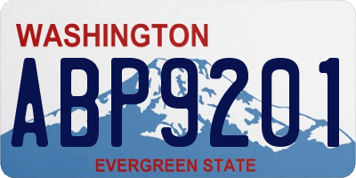 WA license plate ABP9201