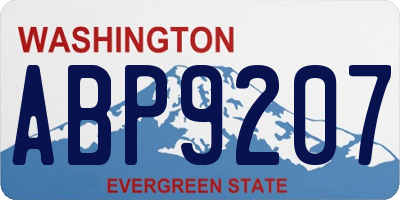 WA license plate ABP9207