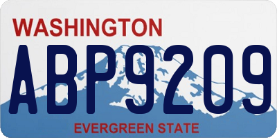 WA license plate ABP9209