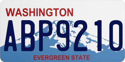 WA license plate ABP9210