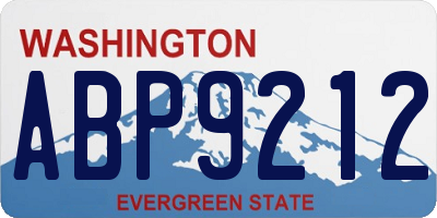 WA license plate ABP9212