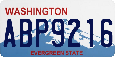 WA license plate ABP9216