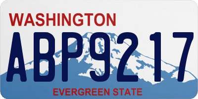 WA license plate ABP9217