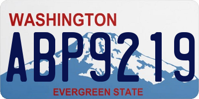 WA license plate ABP9219
