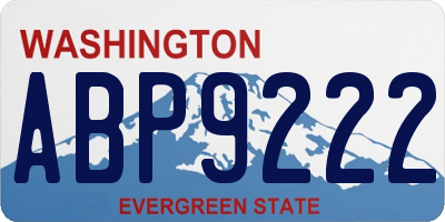 WA license plate ABP9222