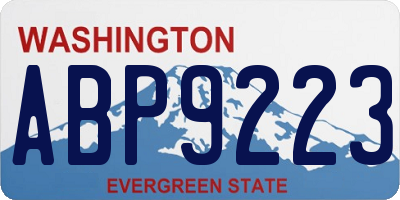 WA license plate ABP9223