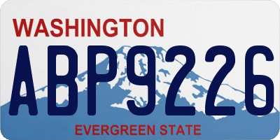 WA license plate ABP9226