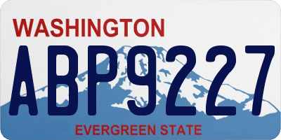 WA license plate ABP9227