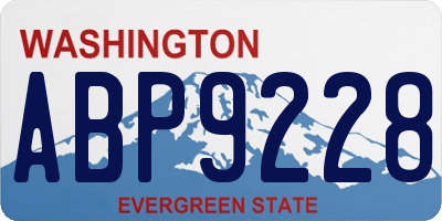 WA license plate ABP9228