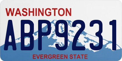 WA license plate ABP9231