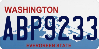 WA license plate ABP9233