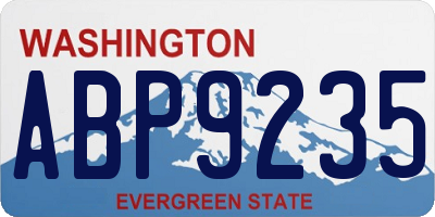 WA license plate ABP9235